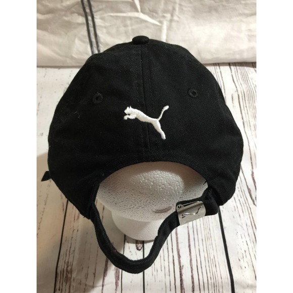 Puma Hat Cap Strapback Black White Adjustable Embroidered - Picture 2 of 5